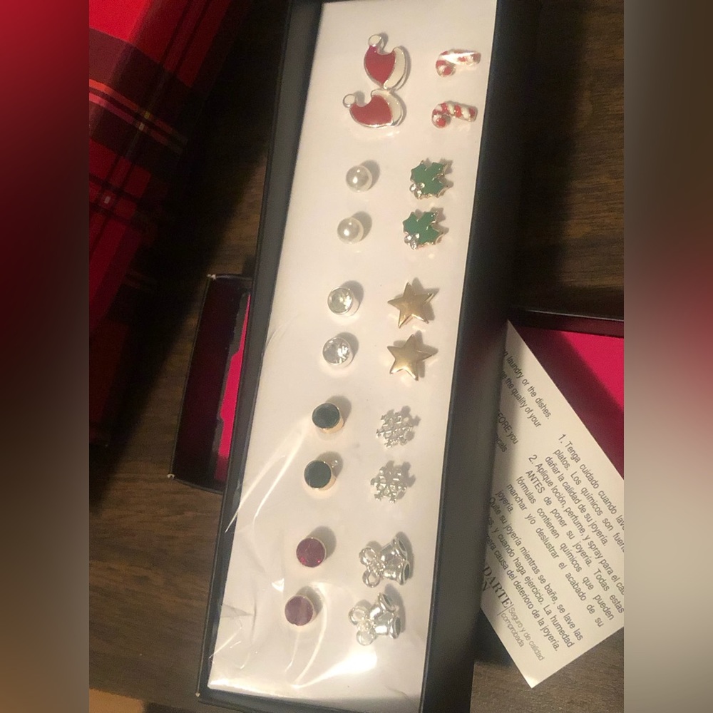 10 pack holiday stud earrings . New